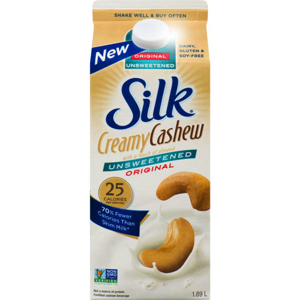Picture of SILK CREAMY CASHEW BEVERAGE, UNSWEETENED [1.89 L]