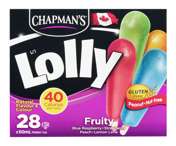 Picture of CHAPMANS LI'L LOLLY WATER ICE, FRUITY [28X50 mL]