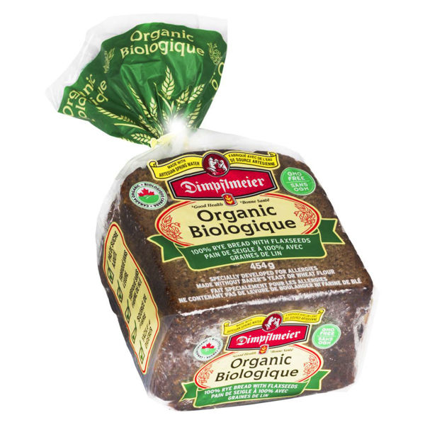 Picture of DIMPFLMEIER 100% RYE BREAD WITH FLAXSEEDS [454 g]