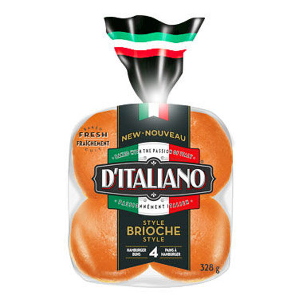 Picture of DITALIANO BRIOCHE HAMBURGER BUNS, 4 PACK [328 g]
