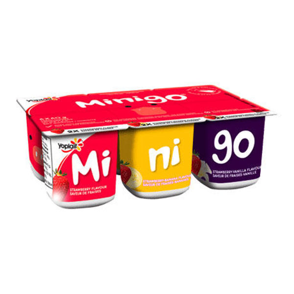 Picture of YOPLAIT MINIGO STRAWBERRY, STRAWBERRY-BANANA, STRAWBERRY-VANILLA [6X60g]