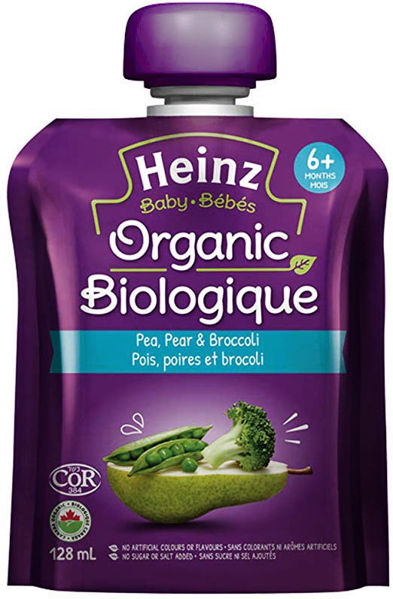 Picture of HEINZ 6 MONTHS+, ORGANIC PEA PEAR & BROCCOLI [128 mL]