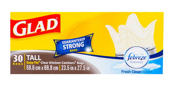 Picture of GLAD KITCHEN CATCHERS, TALL CLEAR & FRESH CLEAN SCENT [30 each]
