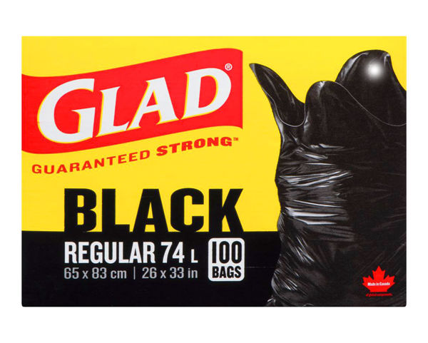 Picture of GLAD EASY TIE REGULAR GARBAGE BAGS [100 each]