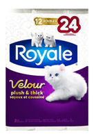 Picture of ROYALE VELOUR BATHROOM TISSUE, DOUBLE ROLLS [24 ROLLS]