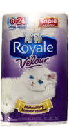 Picture of ROYALE VELOUR BATHROOM TISSUE, TRIPLE ROLLS [8 ROLLS]