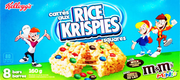 Picture of KELLOGGS RICE KRISPIES SQUARES WITH M&M'S MINIS, 8 BARS [160 g]