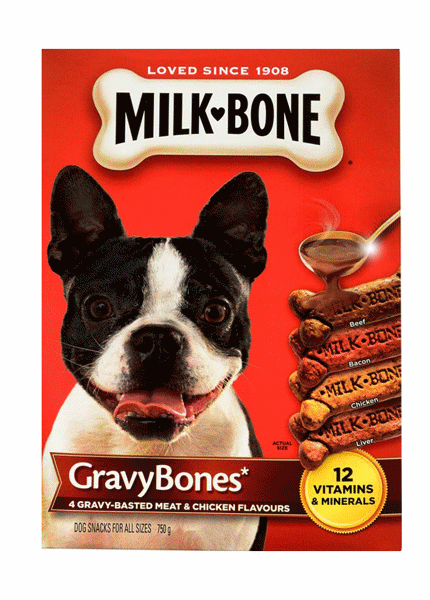 Picture of MILKBONE GRAVYBONES 4 GRAVY-BASED MEAT & CHICKEN FLAVOURS DOG SNACKS [750 g]